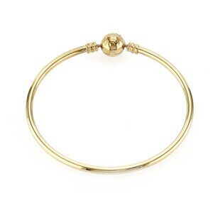 Authentic Pandora 14K Yellow Gold Moments Charm Beads Bracelet Size 7"